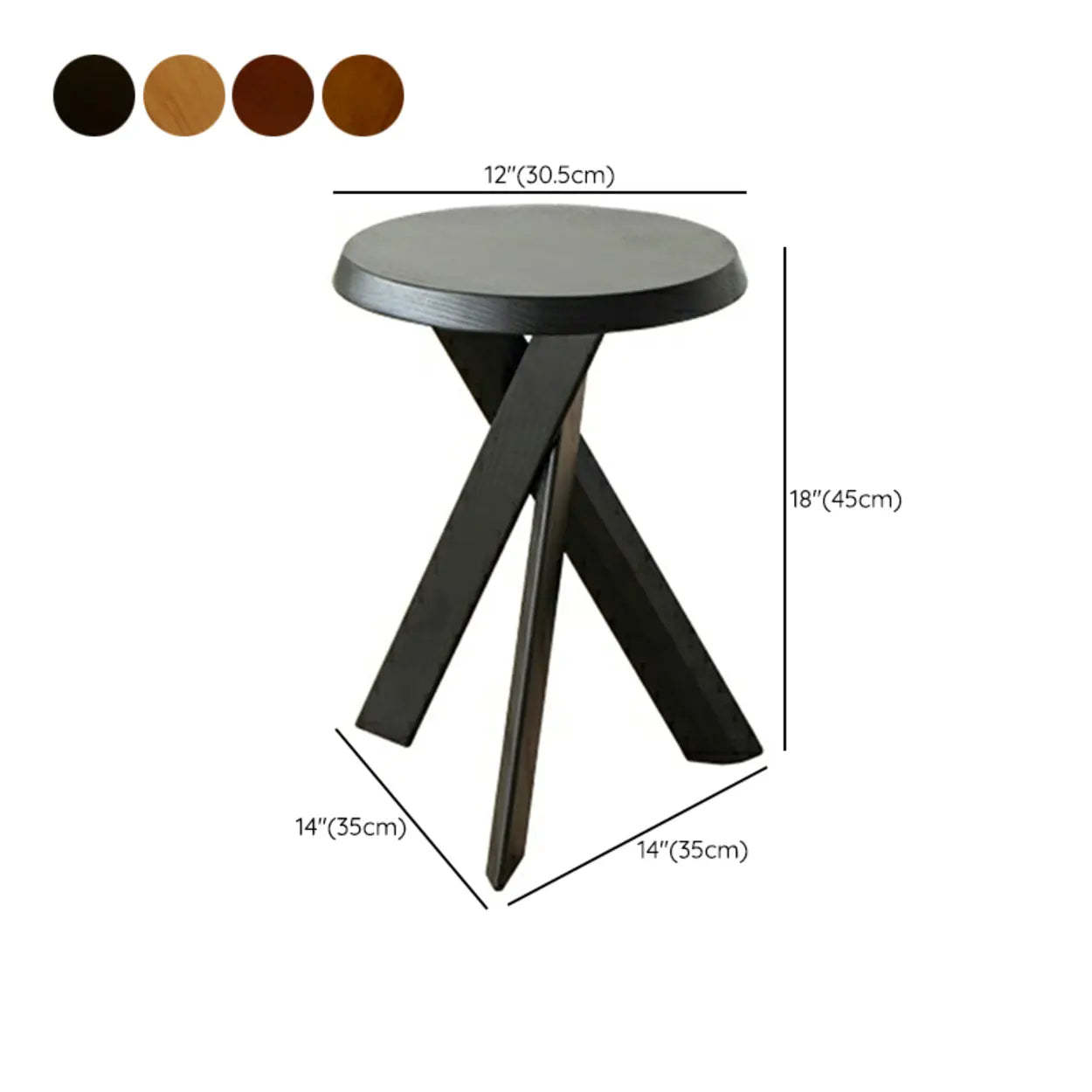 Scandinavian Small Wood Tripod Side Table