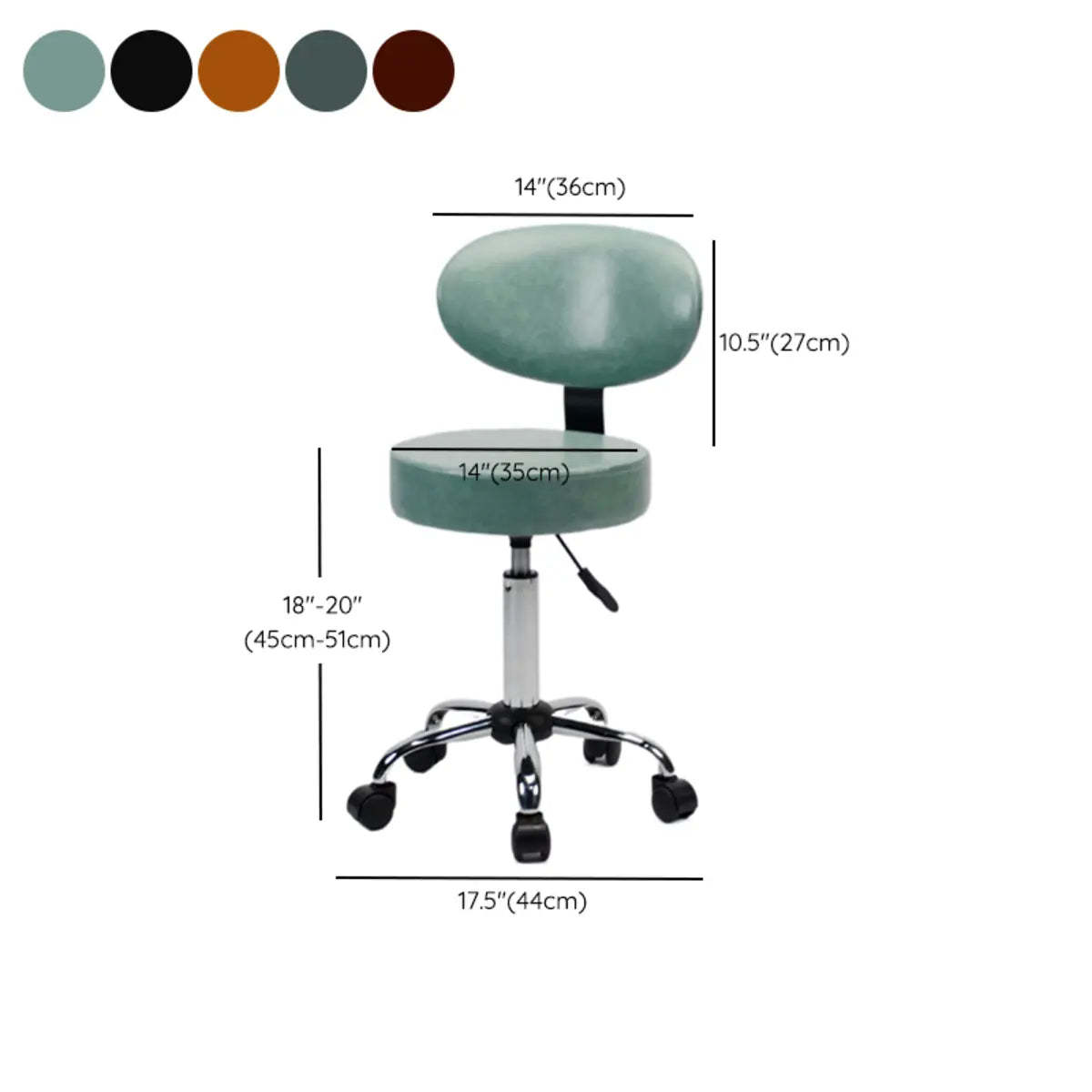 Modern Multi-Color Swivel Alloy Office Stool