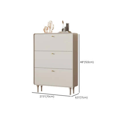 Modern Cream Wood Hallway Shoe Cabinet — Cabinet Included