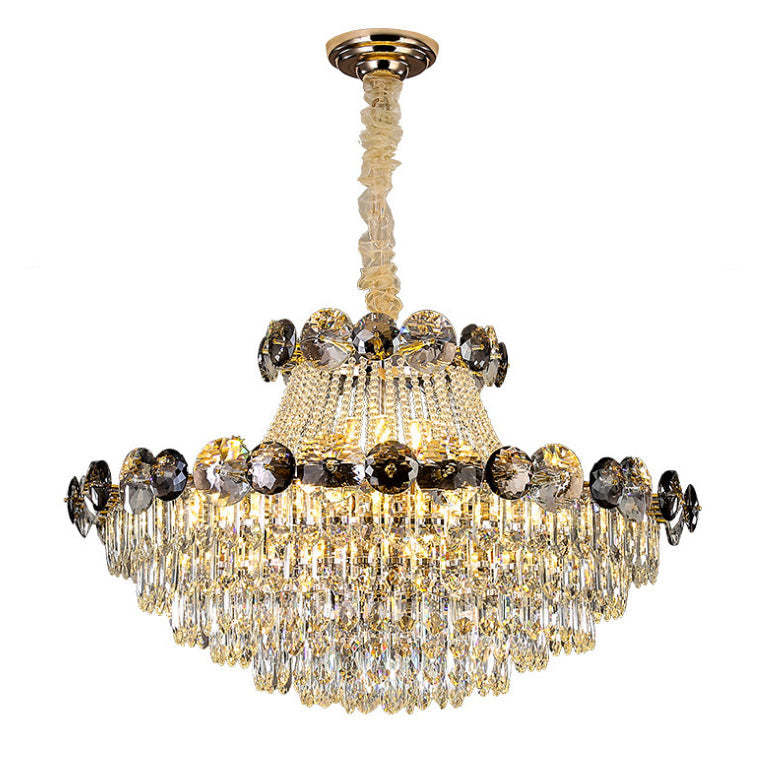 Half Round Ball Crystal Iron Chandelier