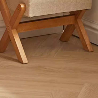 Contemporary Wood Linen X-Leg Footstool
