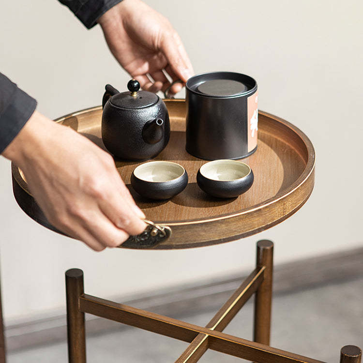 Chinese Bamboo Tray 2-Tier End Table