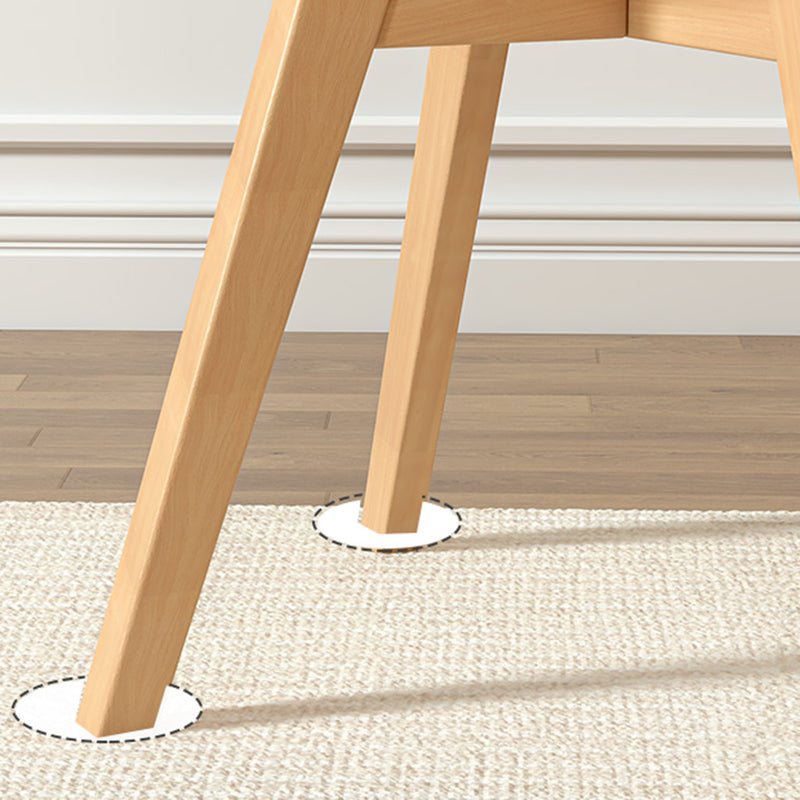 Scandinavian Upholstered Wood Trapezoidal Dining Chair — A / White