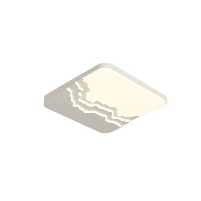 Minimalist Acrylic Wave LED Flush Mount Light