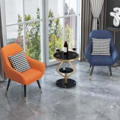 Nordic Lozenge Glass Steel End Table
