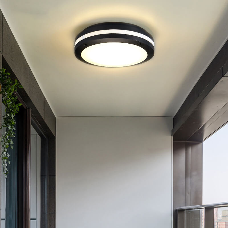 Round Outdoor Waterproof Aluminum Acrylic LED Flush Light