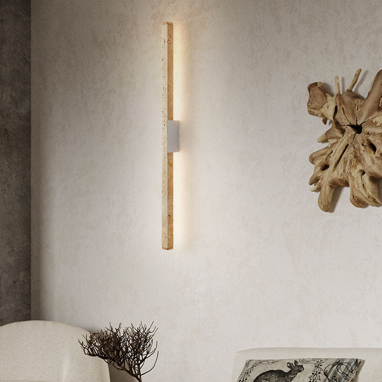 Japanese Wabi-Sabi Yellow Travertine Long Wall