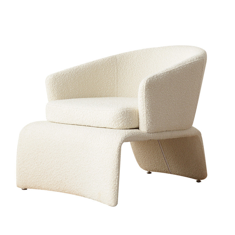 Minimalist Trapezoidal Velvet Iron Accent Chair