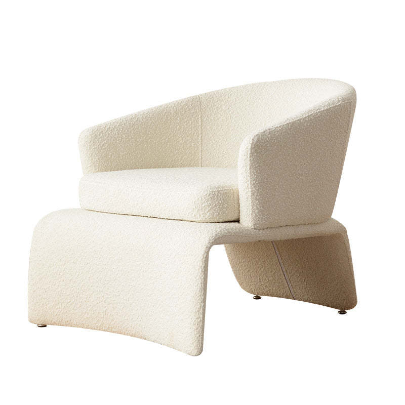 Minimalist Trapezoidal Velvet Iron Accent Chair