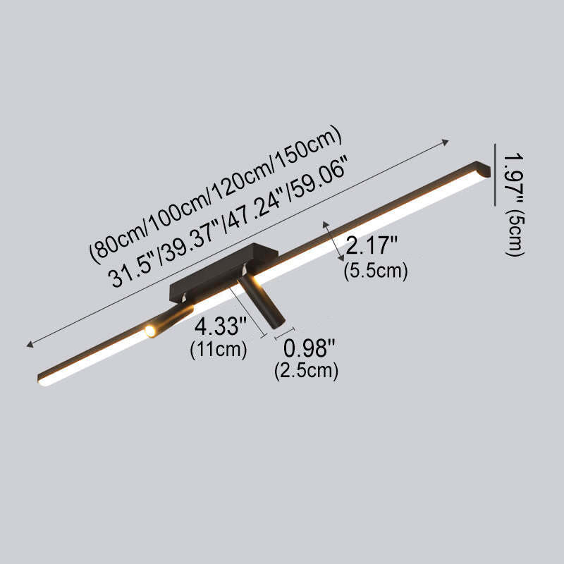 Minimalist Long Strip LED Spotlight Flush Mount Light