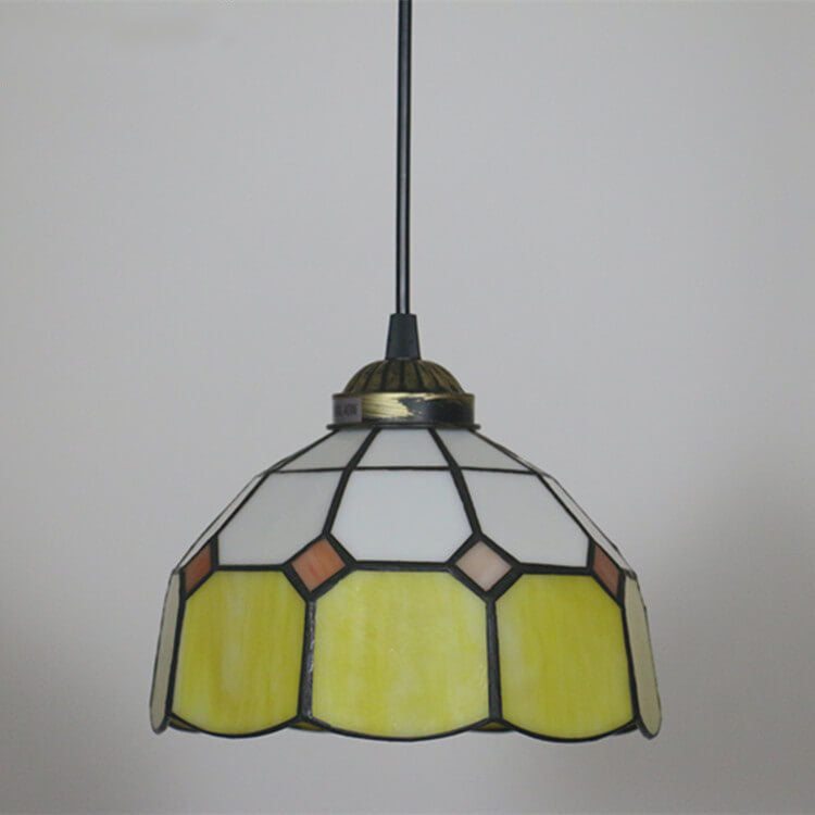 Tiffany European Stained Glass Dome Pendant Light