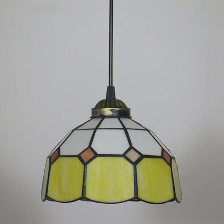 Tiffany European Stained Glass Dome Pendant Light