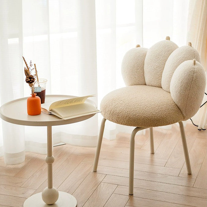 Cat Paw Lambswool Metal Vanity Stool