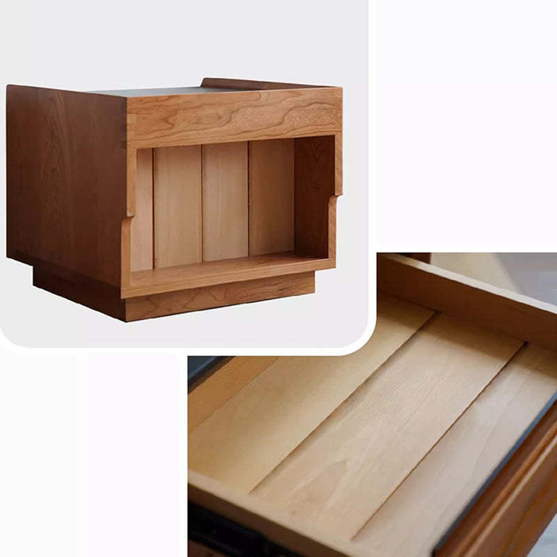 Vintage Rock Slab Wood Base Nightstand