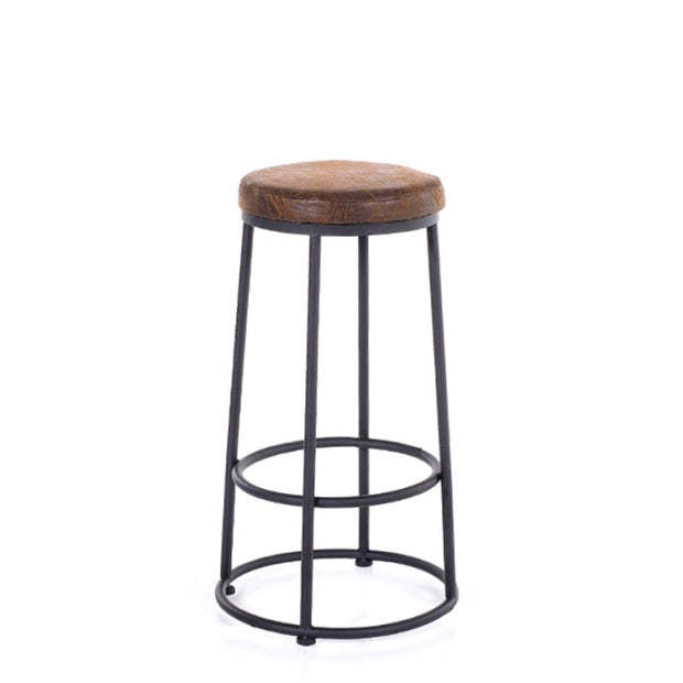 Contemporary wood bar & counter stools in iron wood metal