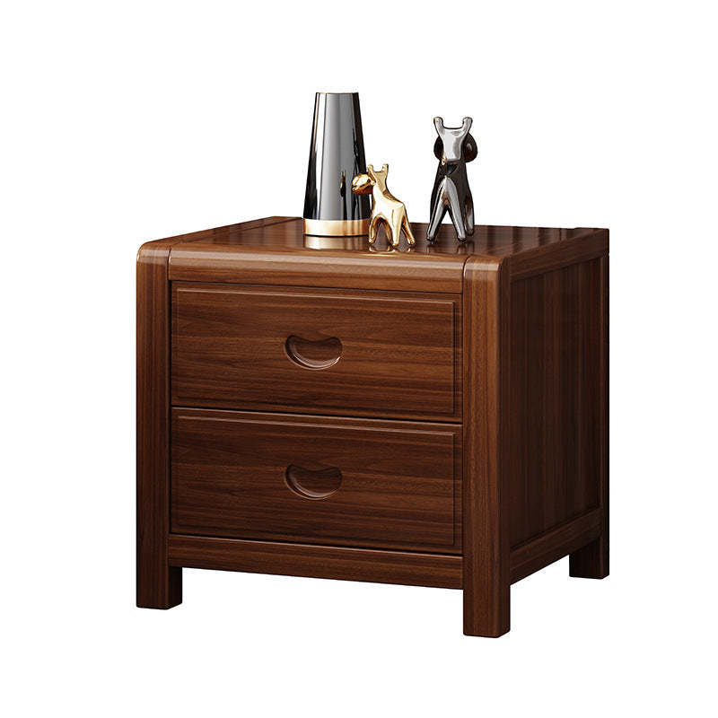 Vintage Rectangular Wood 2-Drawer End Table