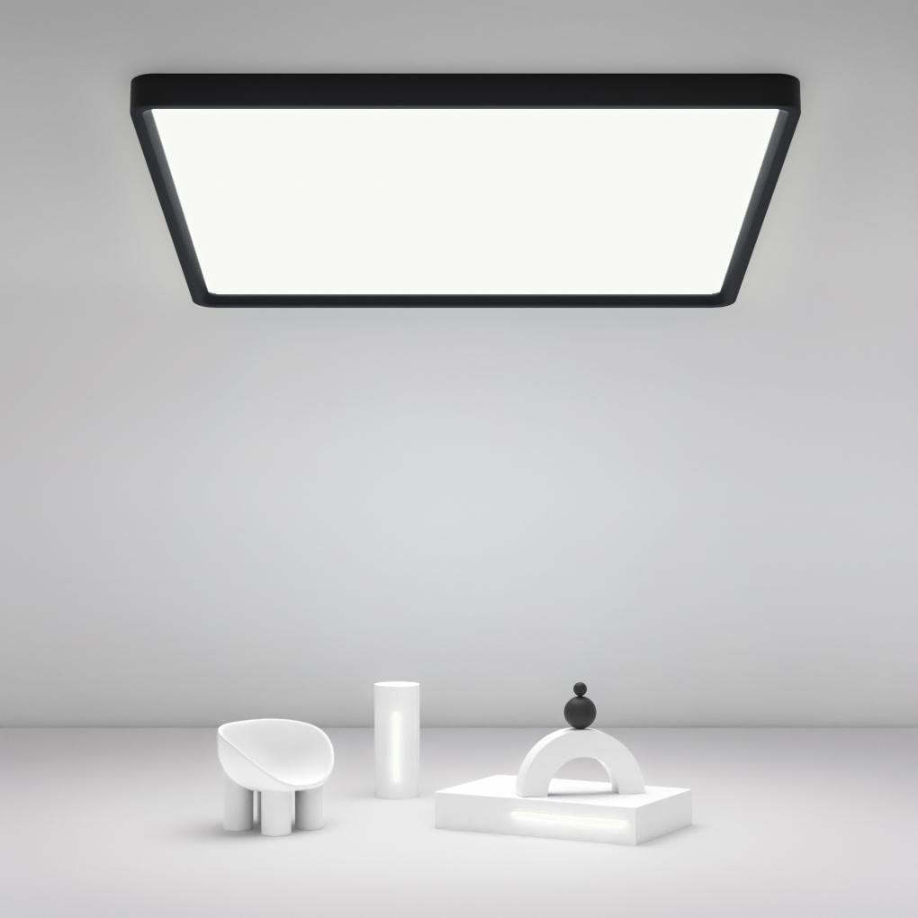 Modern Flat Industrial Black Flush Mount Kitchen Light