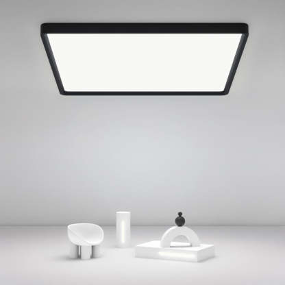 Modern Flat Industrial Black Flush Mount Ceiling Lights for Kitchen Dining Room Lighting-Lighom