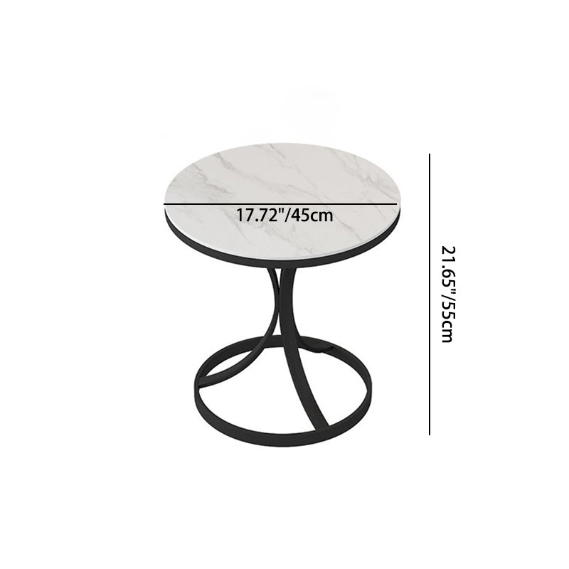 Modern Luxury Rock Slab Steel Coffee Table — White Tabletop + Gold Frame