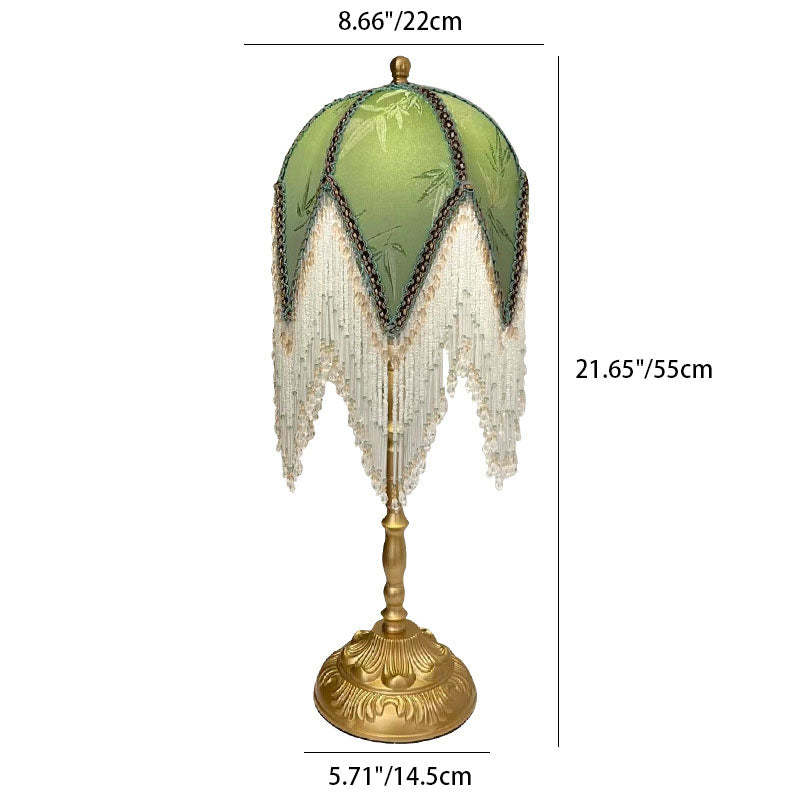 French Tassel Leaf Iron Fabric Table Lamp