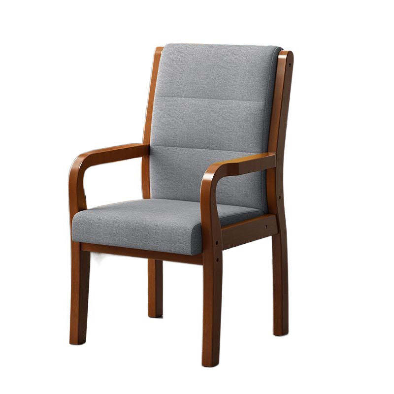 Modern Wood Fabric Leather Armchair