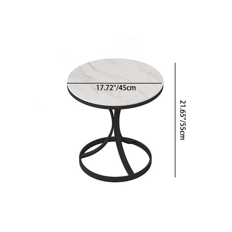 Modern Luxury Rock Slab Steel Coffee Table — White Tabletop + Gold Frame