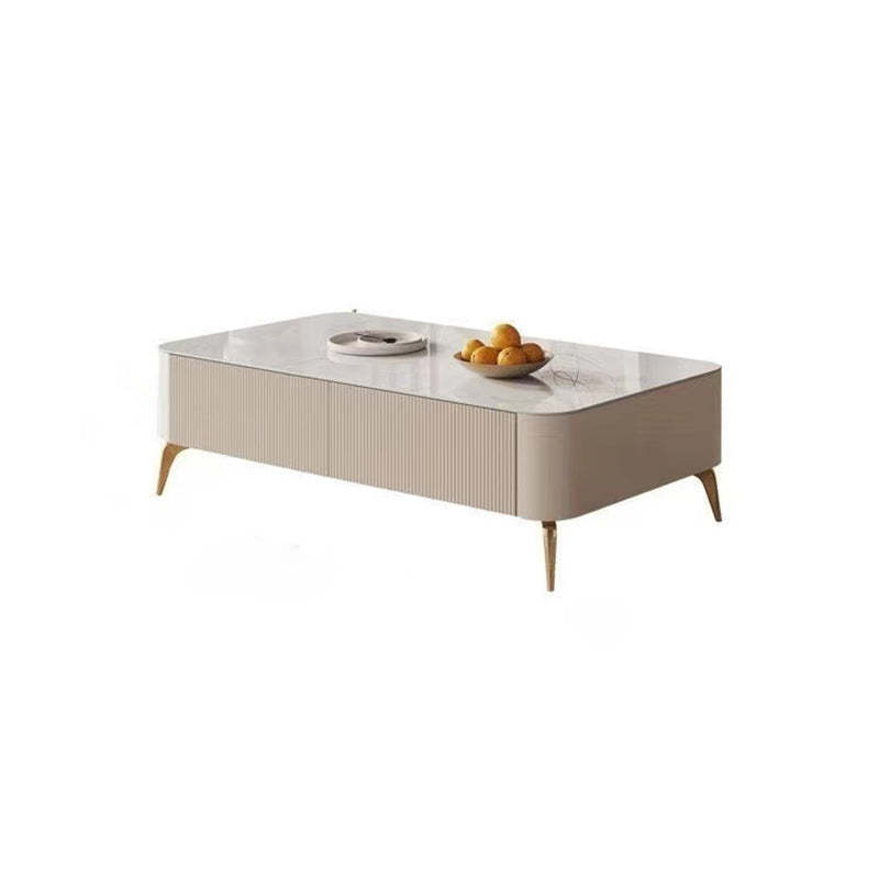 Nordic Striped Rock Plate Rectangular Coffee Table 4-Drawer