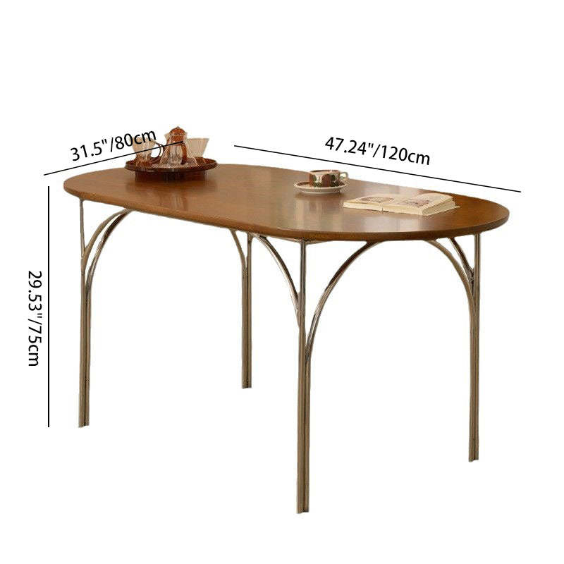 Vintage Pine Ash Wood Elliptical Dining Table For 4 — Ash Wood