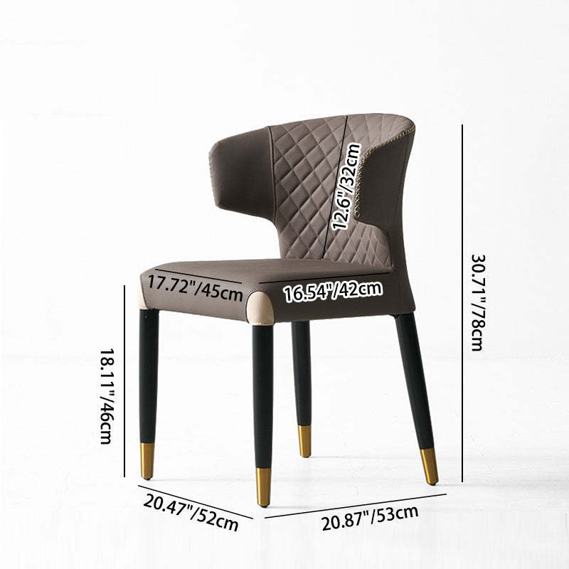 Minimalist Microfiber Wood Arc Dining Chair