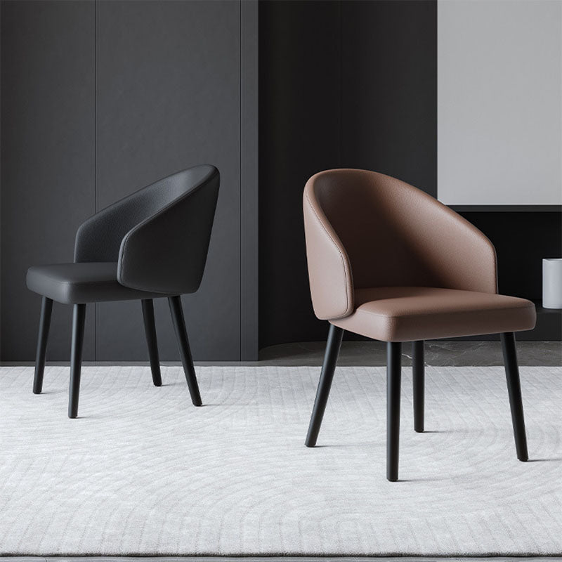 Nordic Trapezoid Saddle Leather Ash Dining Chair