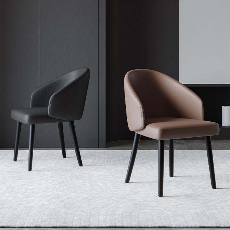 Nordic Trapezoid Saddle Leather Ash Dining Chair