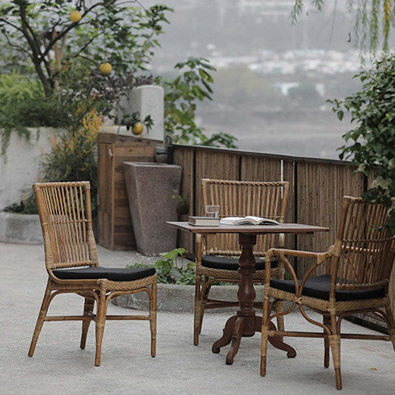 Chinese Woven Wood Four-Leg Dining Chair — Without Armrest / Without Cushions