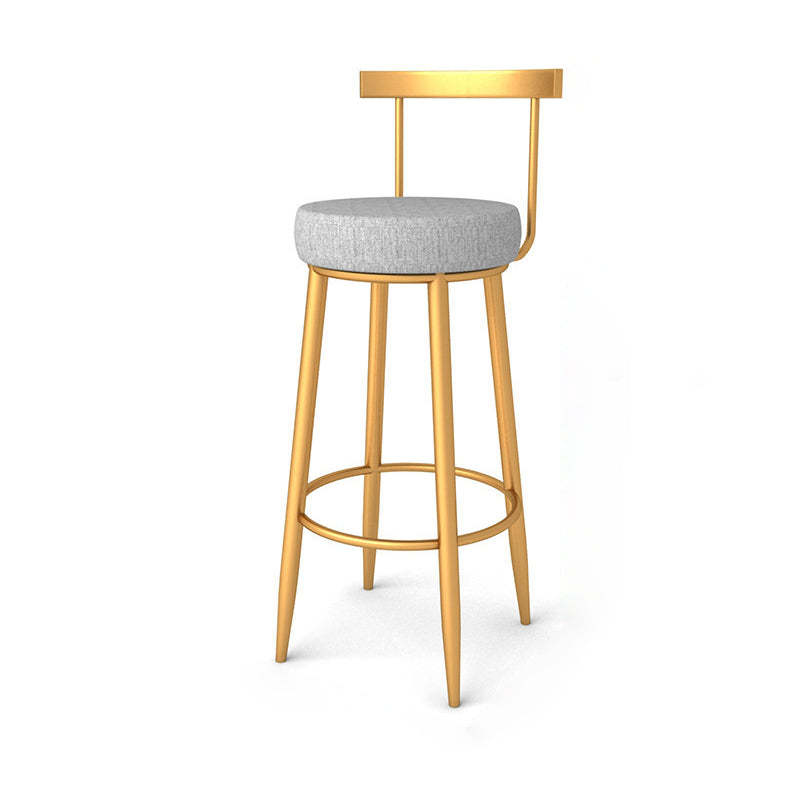 Minimalist Iron Fabric Round Bar Stool