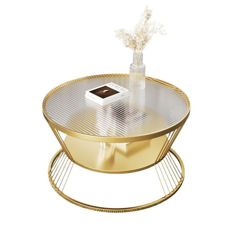 Modern Tempered Glass 2-Tier Coffee Table