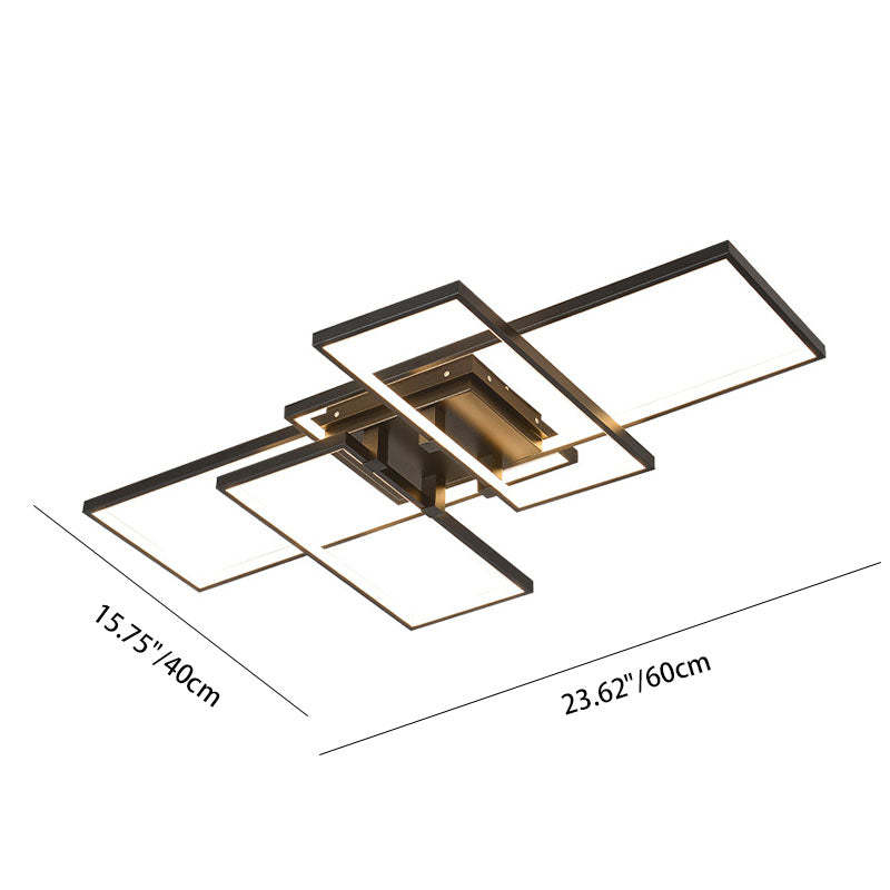 Modern Rectangular Splicing Aluminum LED Flush Mount Light