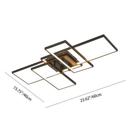 Modern Rectangular Splicing Aluminum LED Flush Mount Light