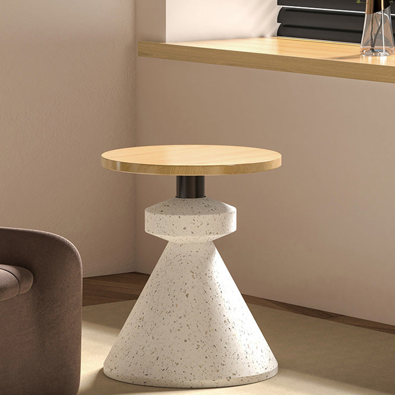 Minimalist Tapered Wood Marble Coffee Table