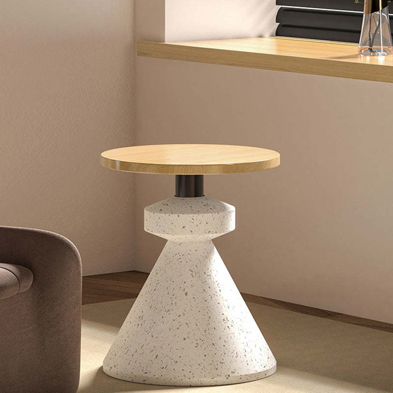 Minimalist Tapered Wood Marble Coffee Table
