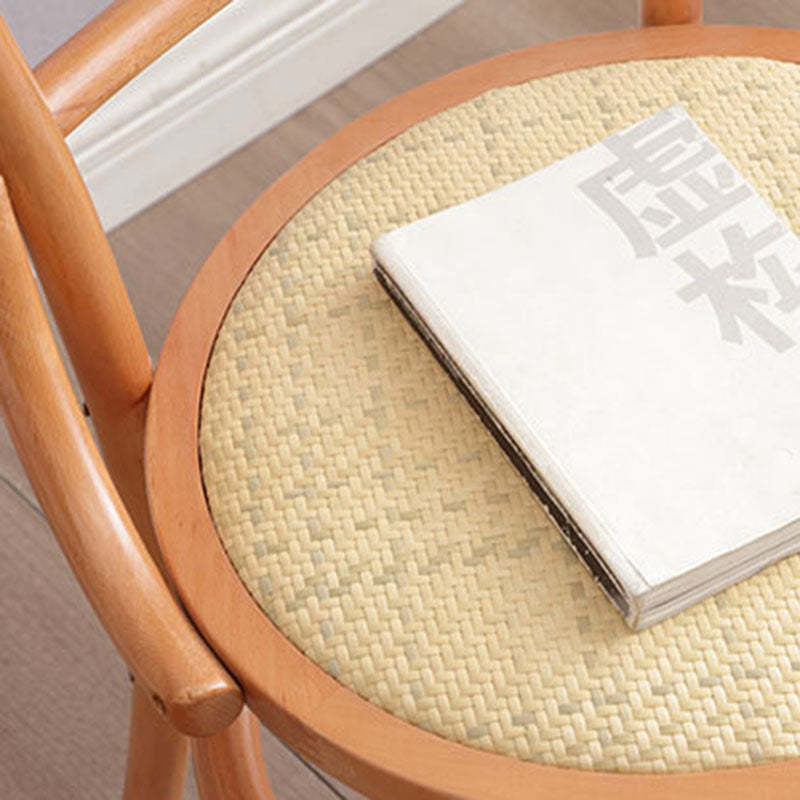 Vintage Cylinder Wood Rattan Dining Chair — Rattan / Black