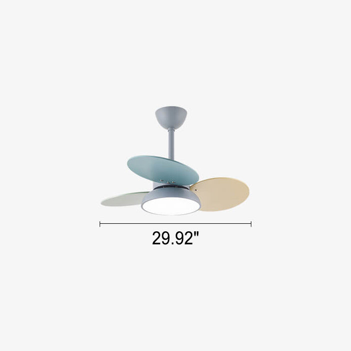 Simple Colorful Fan Leaf Kids Fan Light