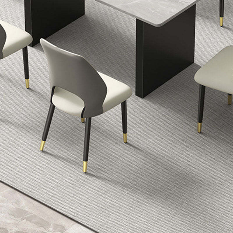 Modern Leather Steel Cushion Dining Chair