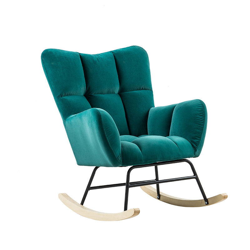 Nordic Patchwork Linen Rocking Chair