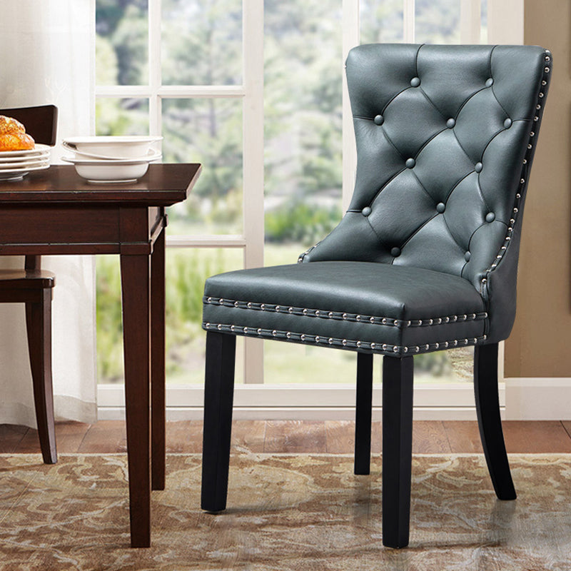 European Fabric Upholstered Tufted Dining Chair
