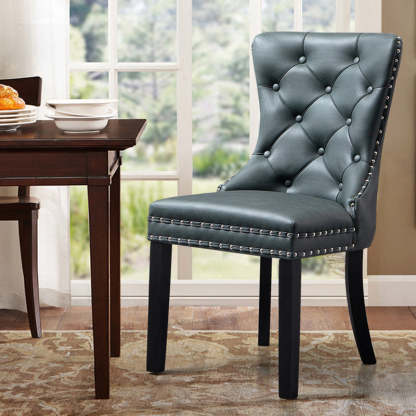 European Fabric Upholstered Tufted Dining Chair