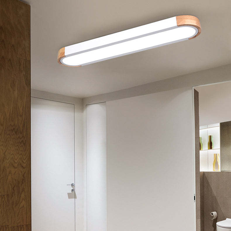 Scandinavian Long Oval Iron Flush Mount Light