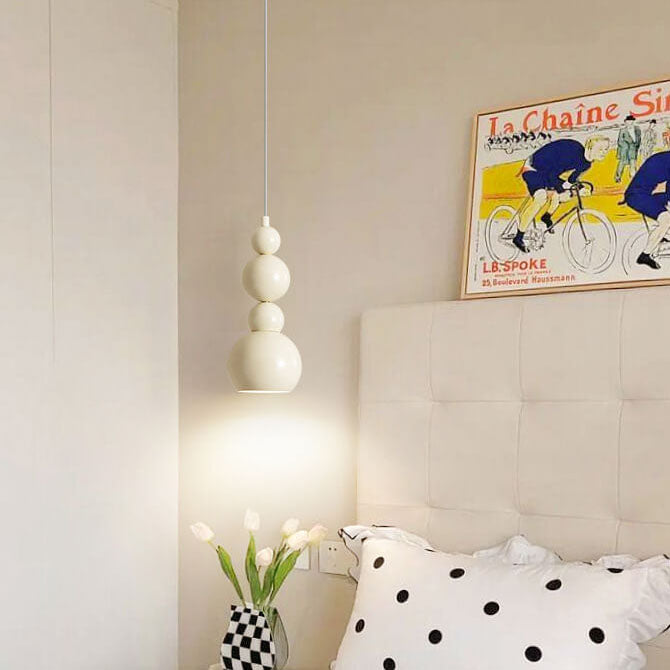 Cream Iron Gourd Skewer Chandelier