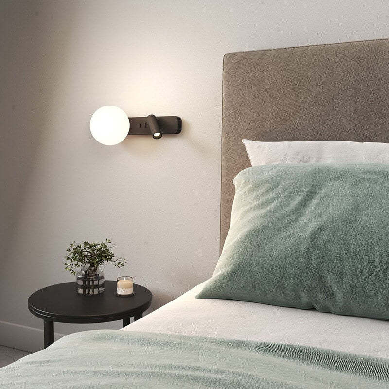 Minimalist Glass Sphere LED Spotlight Reading Sconce