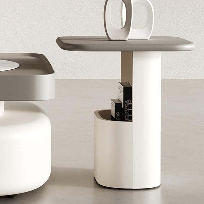 Modern Rock Panel Steel End Table