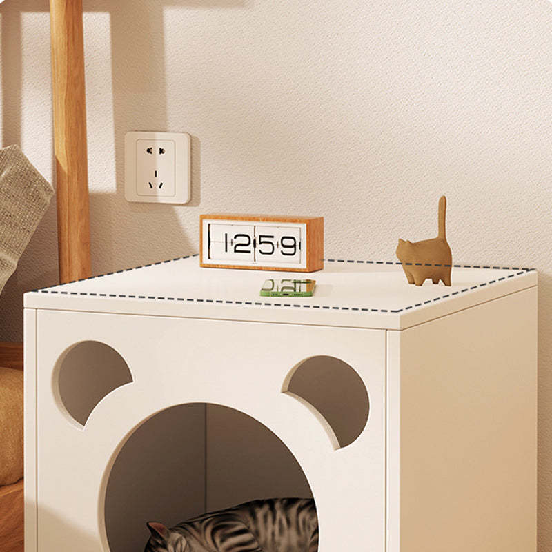 Minimalist Bear Faux Panel Wood Nightstand