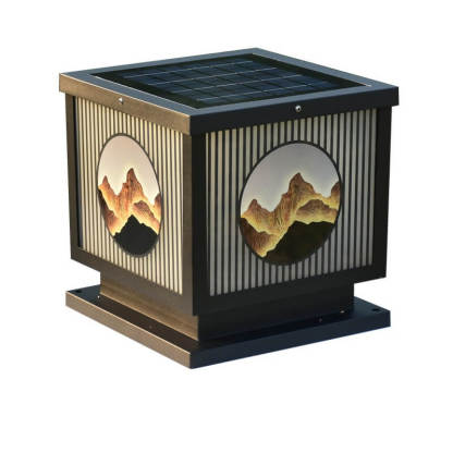 Solar Chinese Square Post LED Outdoor Landscape Light